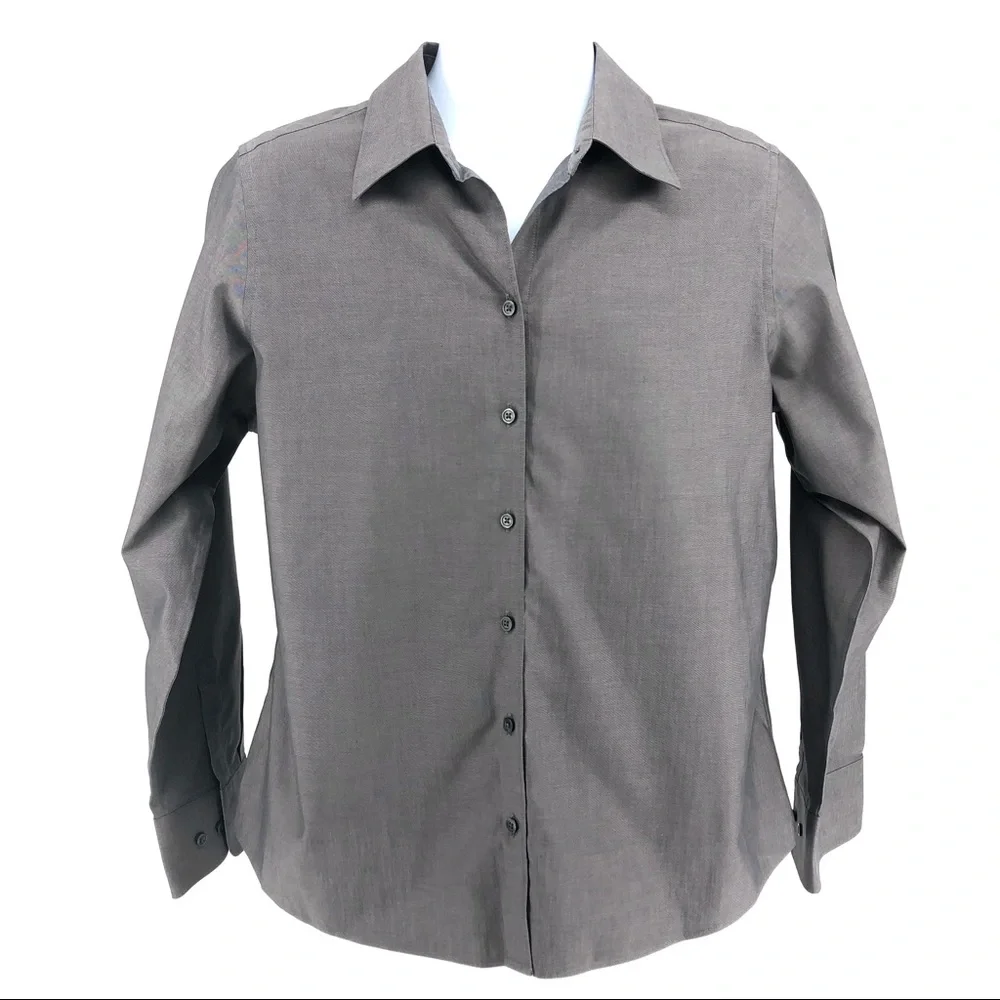 Eddie Bauer Gray Dress Shirt, Size L - Picture 1 of 6